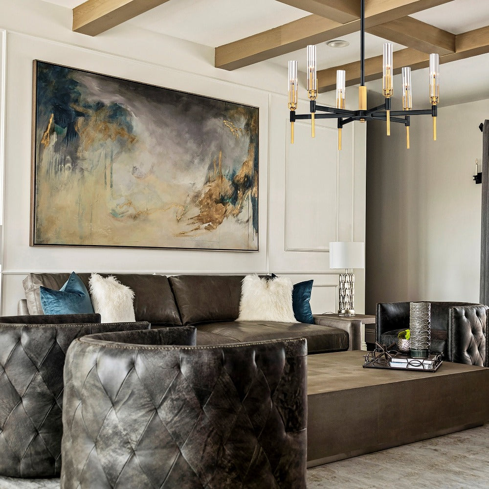 Moxon 6-Light LED Chandelier, Chandelier, Black