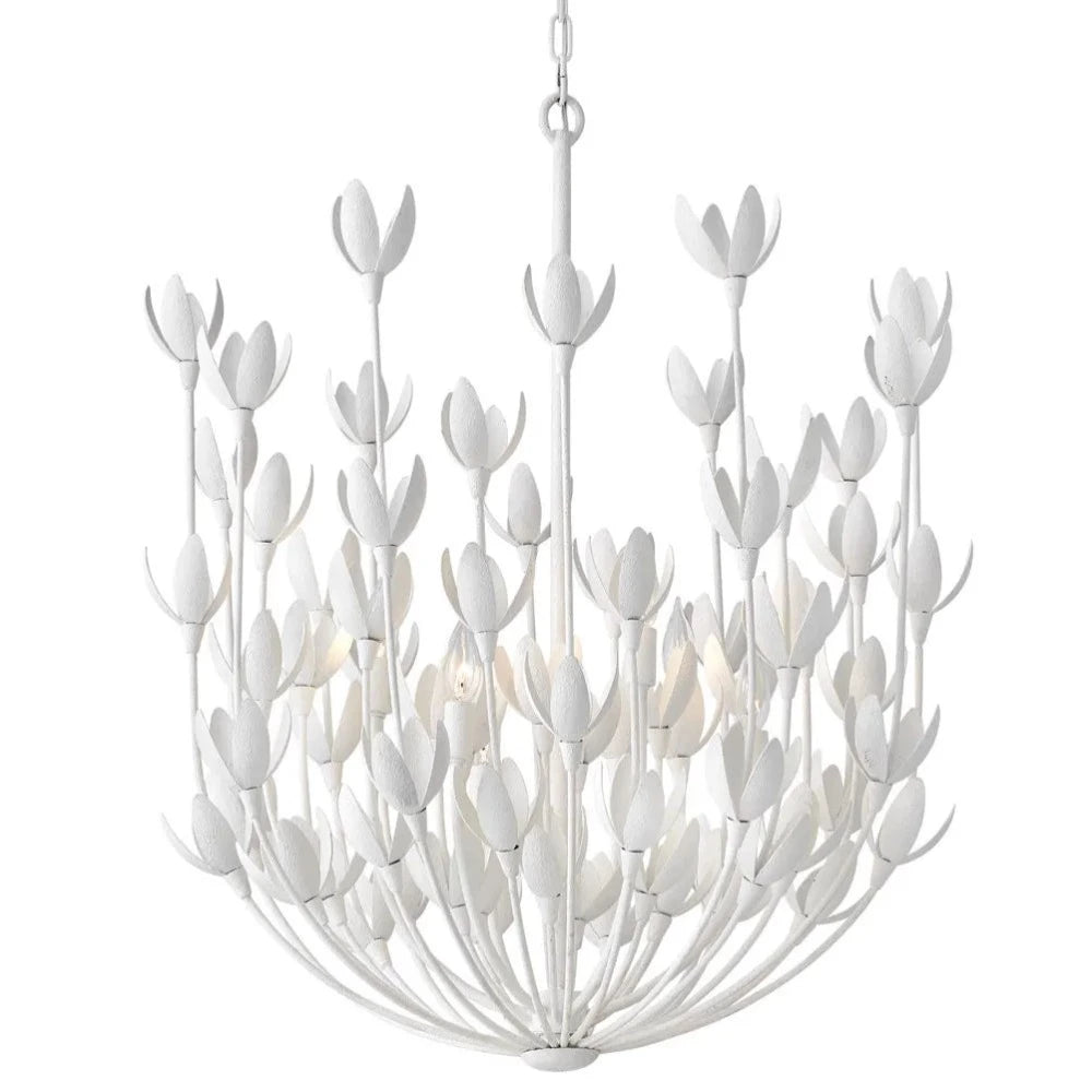 Magnolia Multi-Tiered Chandelier, Plaster White, Chandelier