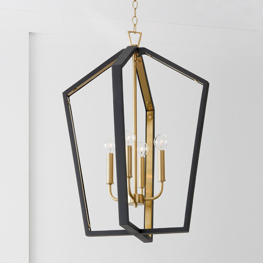 Emery 4-Light Pendant, Pendant, Flat Black 