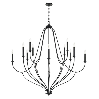 Luella Chandelier, Chandelier, Black Iron