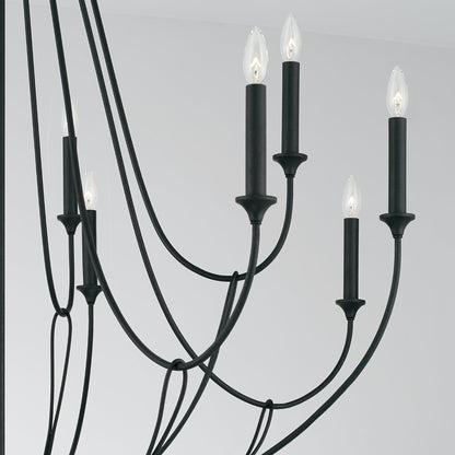 Luella Chandelier, Chandelier, Black Iron