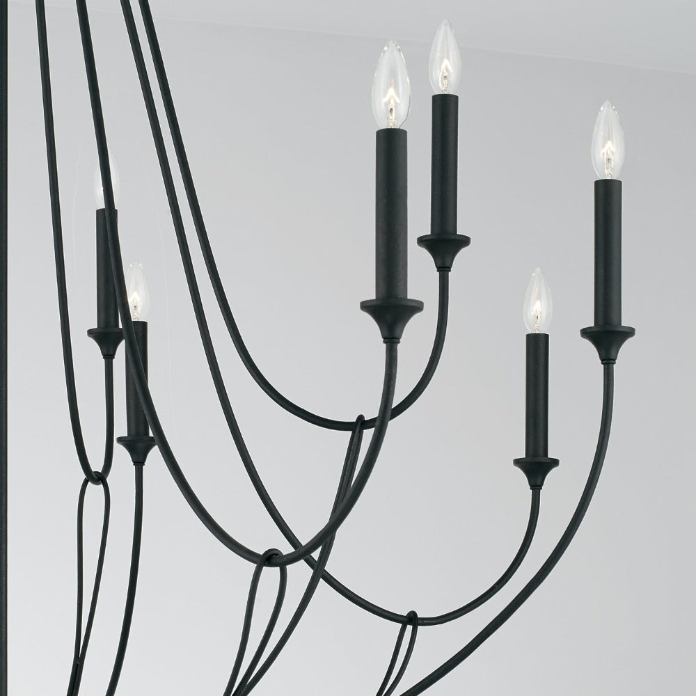 Luella Chandelier, Chandelier, Black Iron