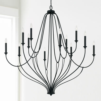 Luella Chandelier, Chandelier, Black Iron