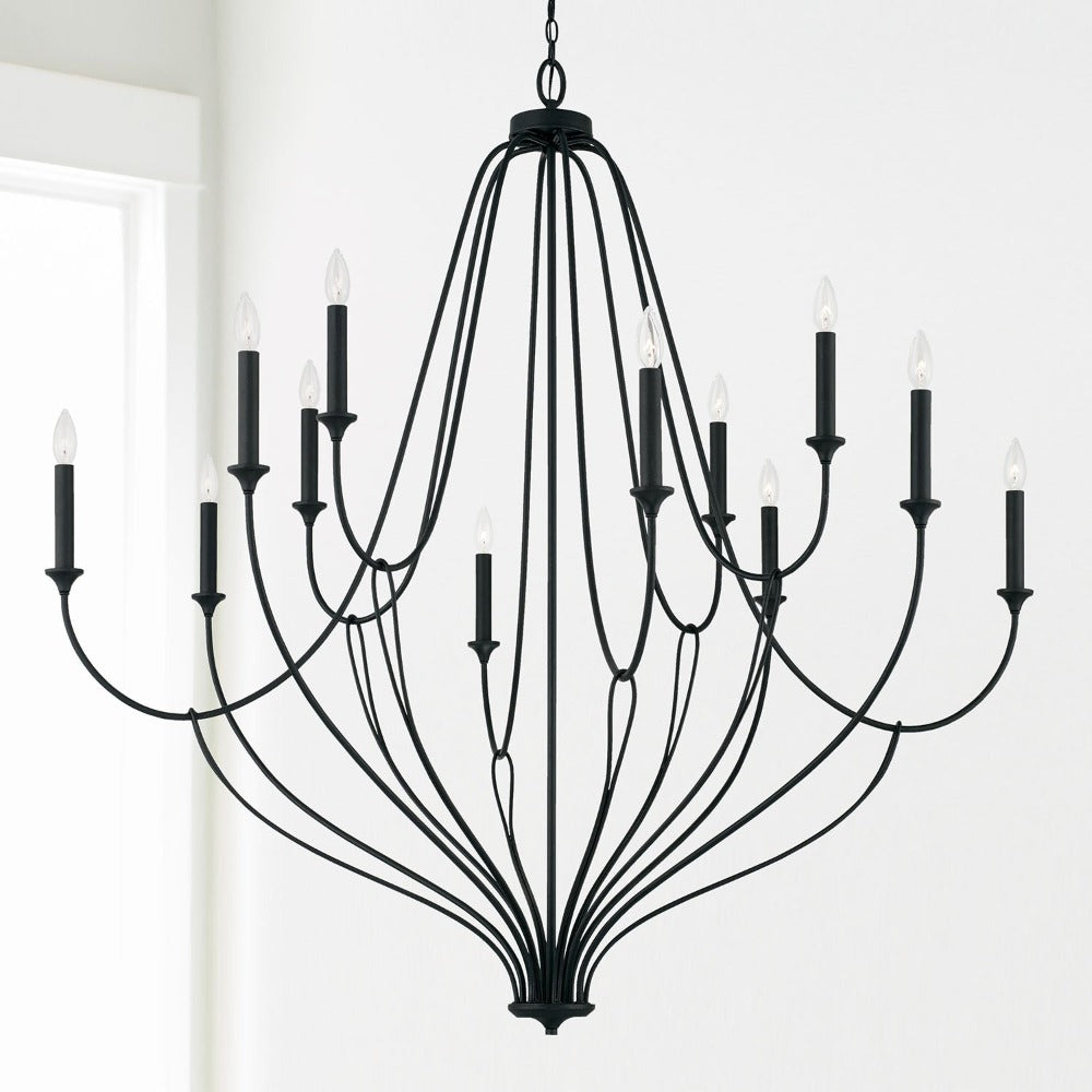Luella Chandelier, Chandelier, Black Iron