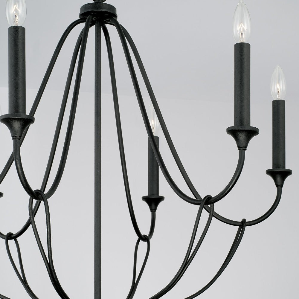 Luella Chandelier, Chandelier, Black Iron