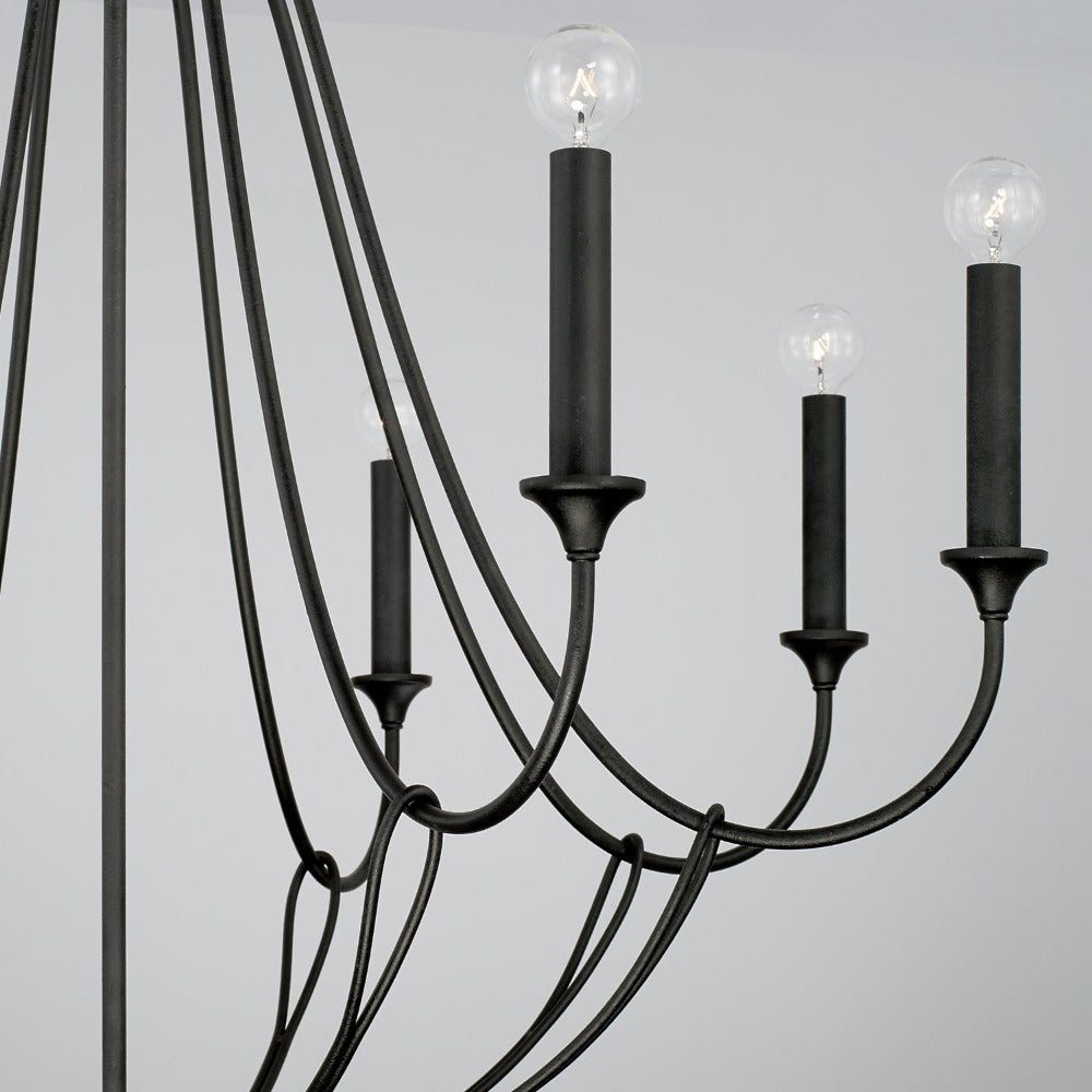 Luella Chandelier, Chandelier, Black Iron