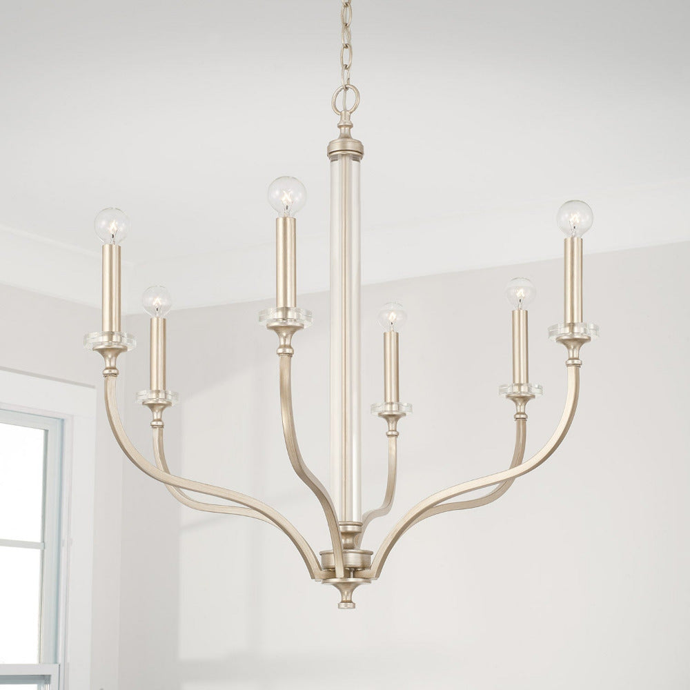 Lilibet Chandelier, Chandelier, Brushed Champagne