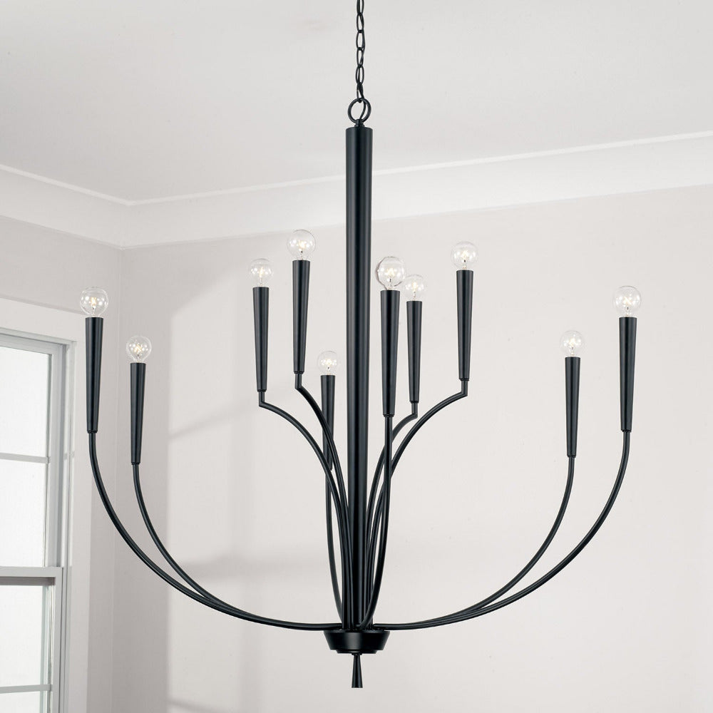 Audrey Chandelier, Chandelier, Matte Black