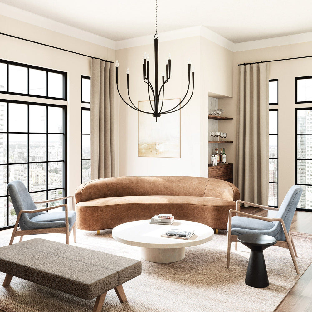 Audrey Chandelier, Chandelier, Matte Black