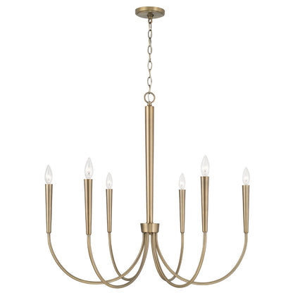 Audrey Chandelier, Chandelier, Aged Brass