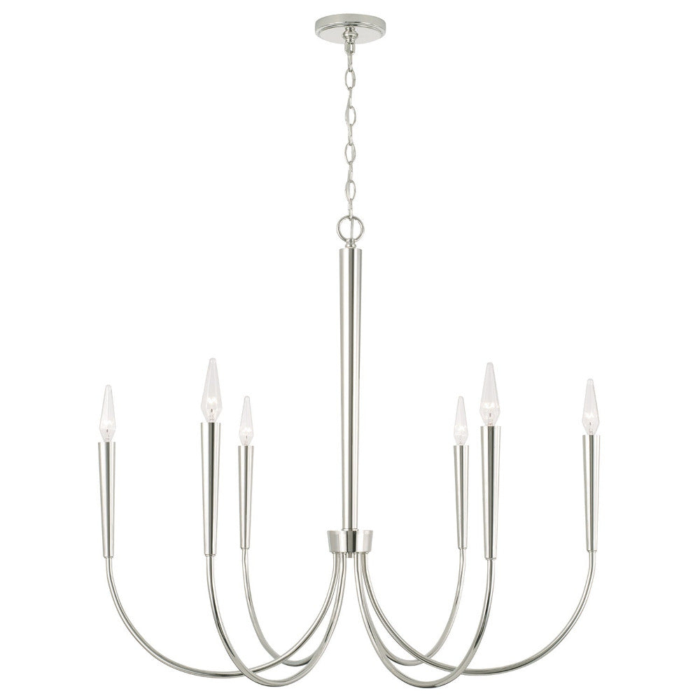 Audrey Chandelier, Chandelier, Polished Nickel
