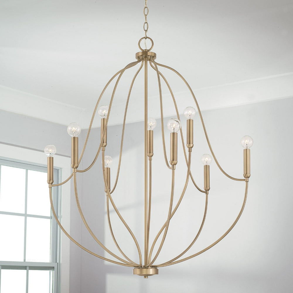 Susie Chandelier, Chandelier, Aged Brass