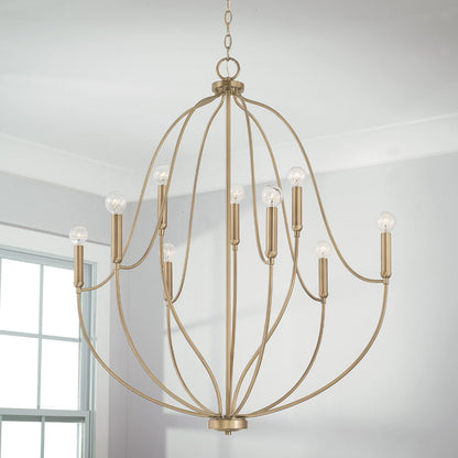 Susie Chandelier, Chandelier, Aged Brass