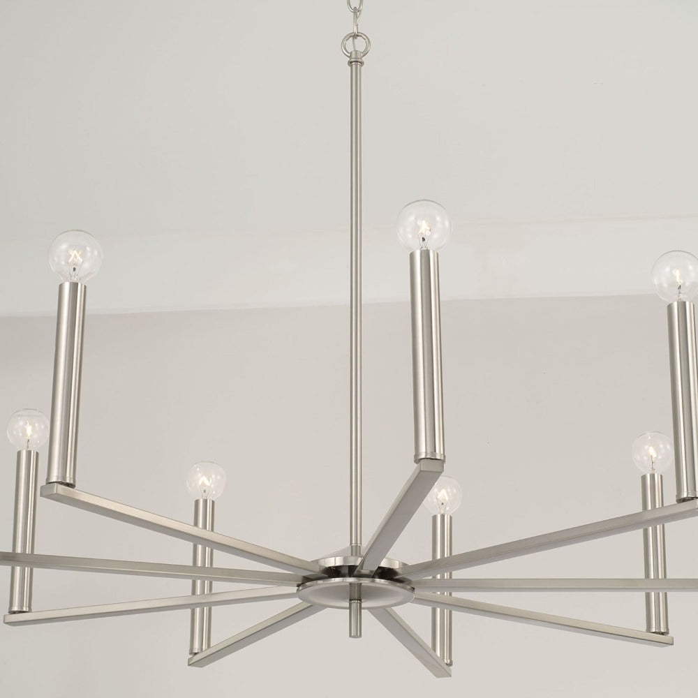 Finley Chandelier, Chandelier, Brushed Nickel