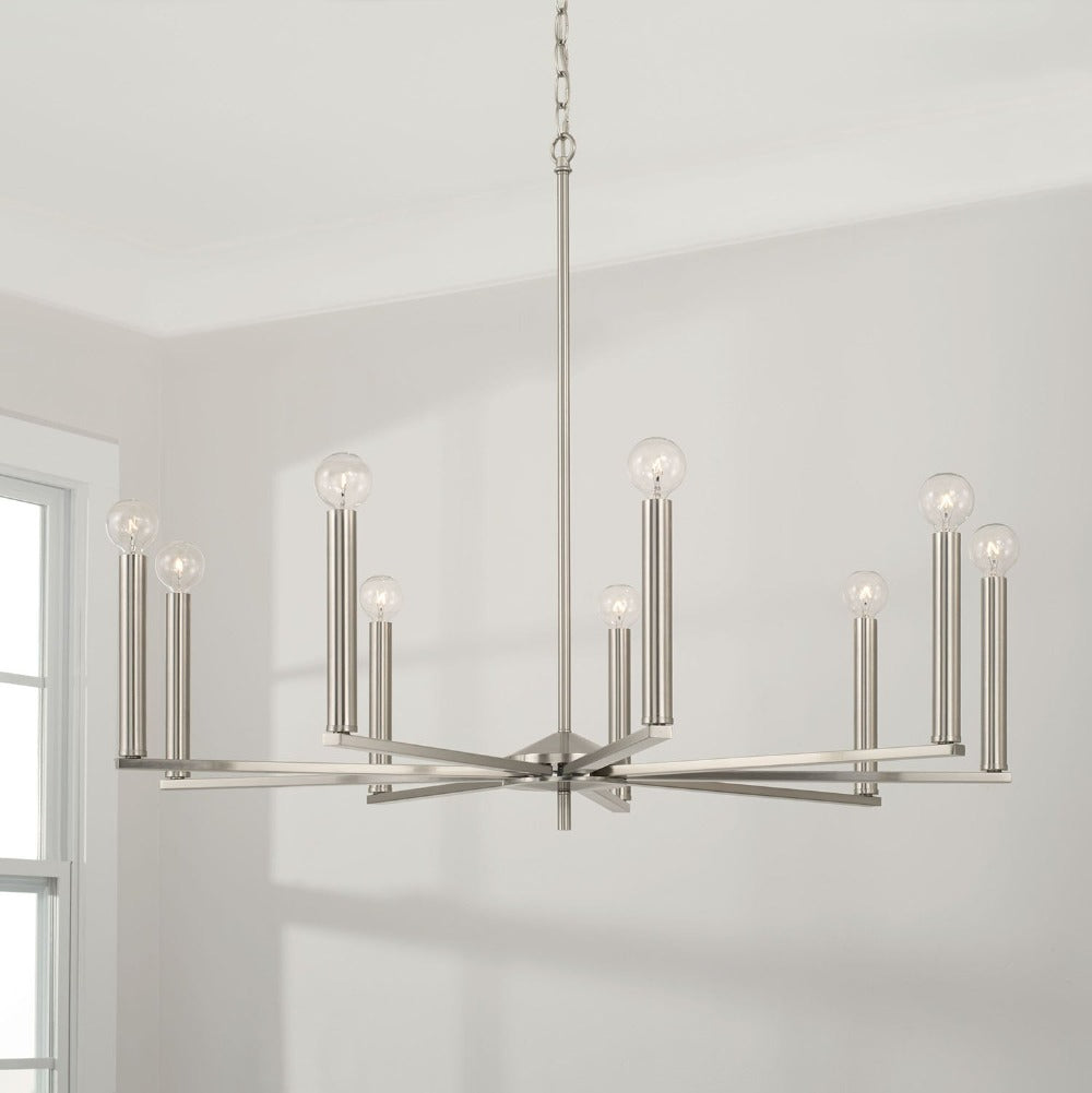 Finley Chandelier, Chandelier, Brushed Nickel