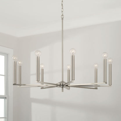 Finley Chandelier, Chandelier, Brushed Nickel