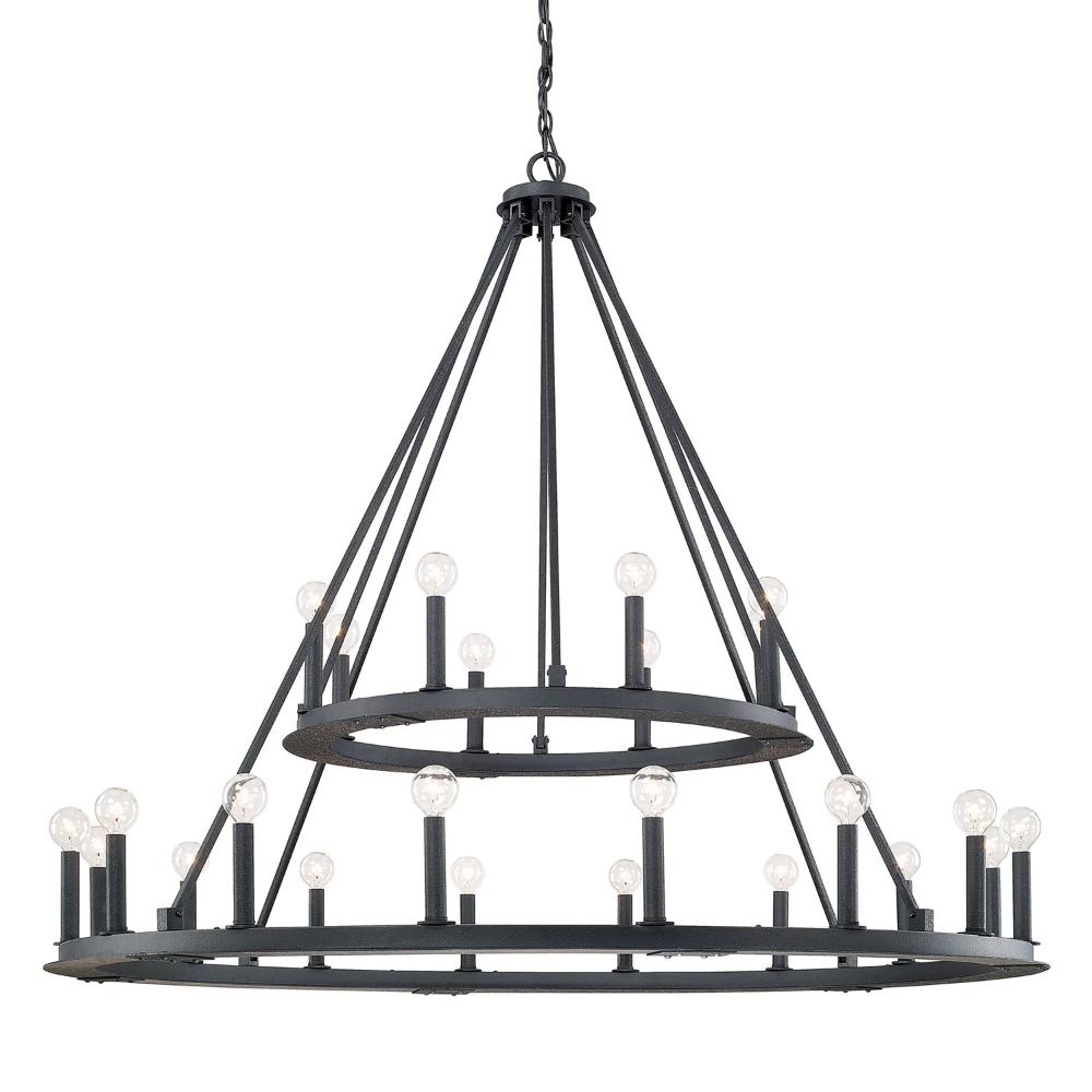 Capital Lighting 24 Light Two-Tierd Circle Pearson Chandelier in Matte Black Iron 4910BI
