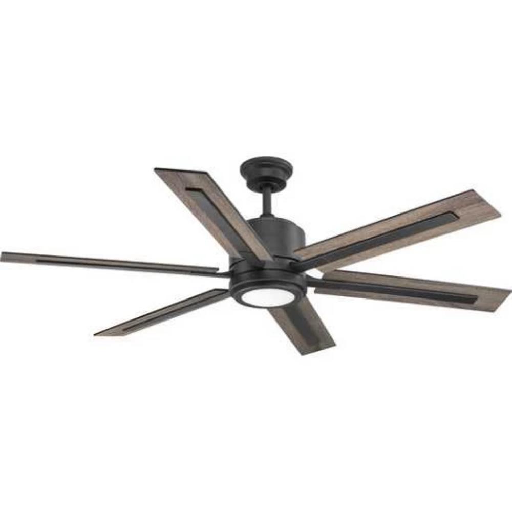 Glandon Ceiling Fan, 60 Inch Fan, Gilded Iron, Driftwood Blades