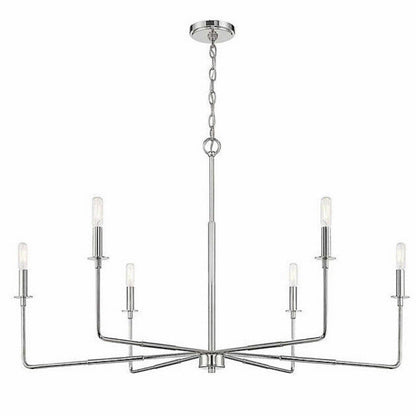 Harrison Chandelier, Chandelier, Polished Nickel